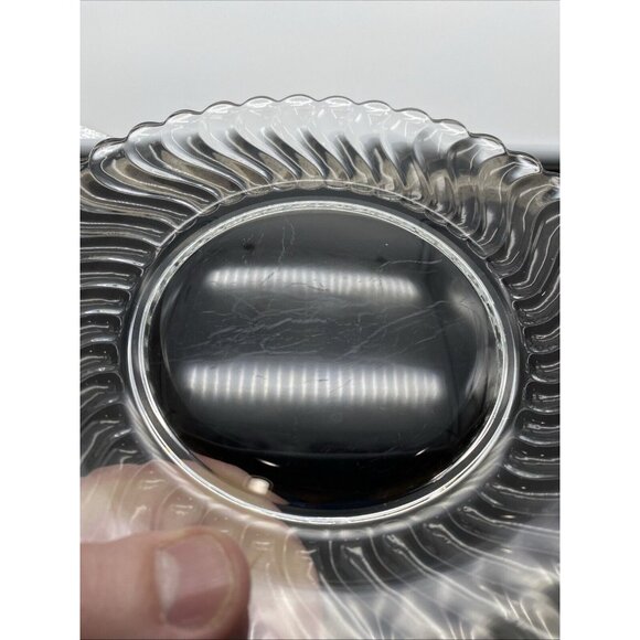 Fostoria Colony Luncheon Plate 8.5” Clear Glass Swirls & Scallops - Picture 6 of 6